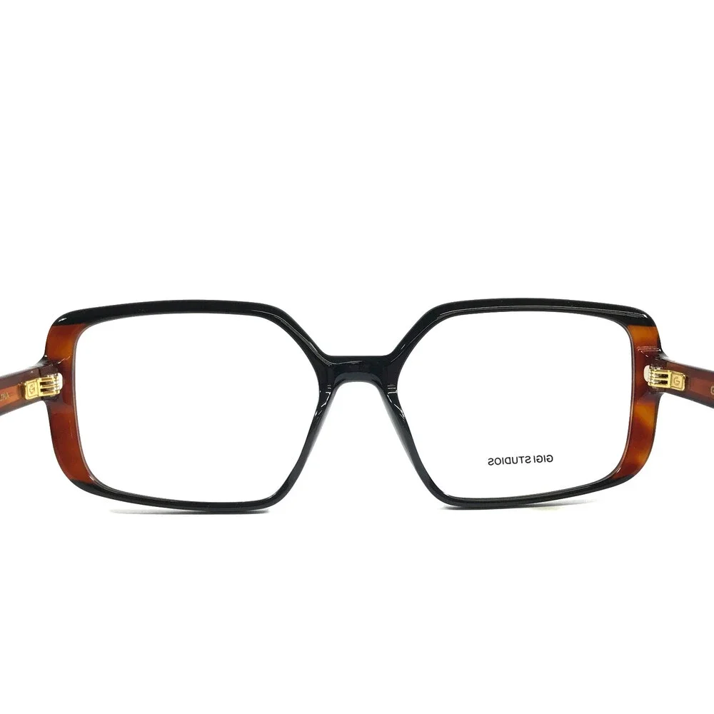 Gigi Studios Eyeglasses Frames EVELINA GS1010/01O Black Brown Full Rim 54-16-140